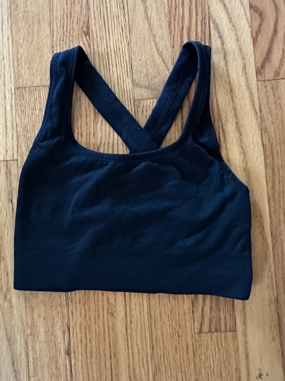 Athleta Black Ribbed Bra xs